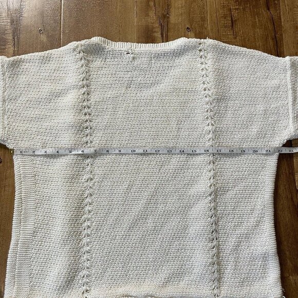 womens lou and grey knit top beige fringe size medium m beach vacation - Picture 5 of 7